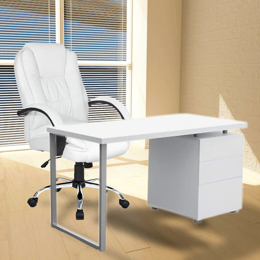 Amaranth Office Desk & Chair Package - White