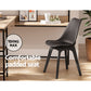 Empress Set of 4 Dining Chairs Leather Plastic Replica - Black