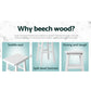 Set of 2 Lecce Beech Wood Bar Stools - White