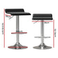 Set of 2 Nicosia Bar Stools Kitchen Stool Chairs Dining Gas Lift PU Leather - Black