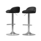 Set of 2 Hobart Bar Stools Kitchen Stool Chairs Dining Gas Lift Swivel Leather - Black