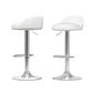 Set of 2 Hobart Bar Stools Kitchen Stool Chairs Dining Gas Lift Swivel Leather - White