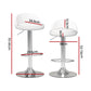 Set of 2 Hobart Bar Stools Kitchen Stool Chairs Dining Gas Lift Swivel Leather - White