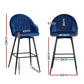 Set of 2 Munich Bar Stools Kitchen Stool Dining Chairs Velvet Chair Barstool - Blue