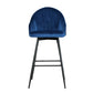 Set of 2 Munich Bar Stools Kitchen Stool Dining Chairs Velvet Chair Barstool - Blue