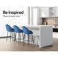 Set of 2 Munich Bar Stools Kitchen Stool Dining Chairs Velvet Chair Barstool - Blue