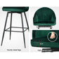 Set of 2 Munich Bar Stools Kitchen Stool Dining Chairs Velvet Chair Barstool - Green