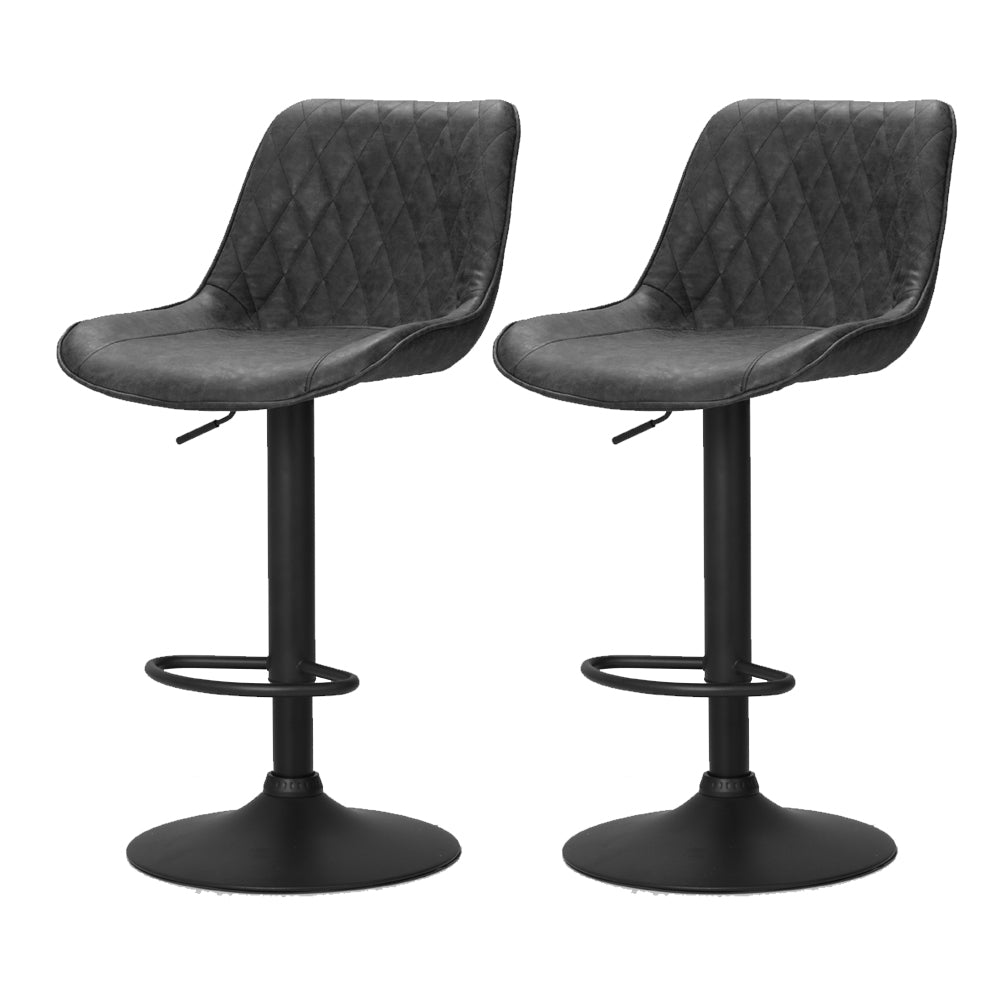 Set of 2 Barcelona Bar Stools Kitchen Stool Chairs Metal Barstool Dining Chair - Black