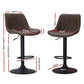 Set of 2 Barcelona Bar Stools Kitchen Stool Chairs Metal Barstool Dining Chair - Brown