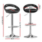 Set of 2 Lyon Bar Stools Kitchen Swivel Gas Lift Stool Leather Dining Chairs - Black