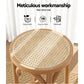 Set of 2 Giza Bar Stools Wooden Stool Counter Chair Kitchen Barstools Rattan Seat - Wood