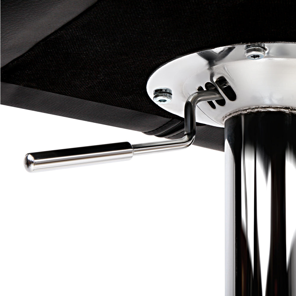 Set of 2 Genoa PU Leather Gas Lift Bar Stools - Black & Chrome