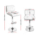 Set of 4 Genoa PU Leather Gas Lift Bar Stools - White & Chrome