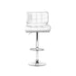 Set of 4 Genoa PU Leather Gas Lift Bar Stools - White & Chrome