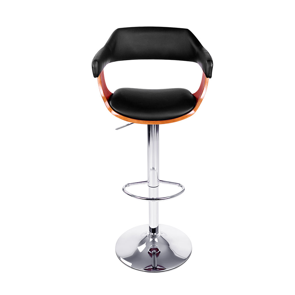 Set of 2 Chalcis Wooden Bar Stool - Black & Wood