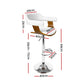 110cm Chalcis Wooden PU Leather Bar Stool - White & Wood