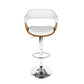 110cm Chalcis Wooden PU Leather Bar Stool - White & Wood