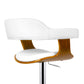 110cm Chalcis Wooden PU Leather Bar Stool - White & Wood