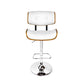 117cm Ancona Wooden Gas Lift Bar Stool - White & Chrome