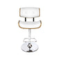 Set of 2 Ancona Wooden Gas Lift Bar Stool - White & Chrome