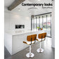 Set of 2 Ancona Wooden Gas Lift Bar Stool - White & Chrome