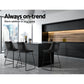 Set of 2 Toulon Bar Stools Kitchen Metal Bar Stool Dining Chairs PU Leather - Black