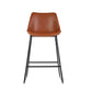 Set of 2 Toulon Bar Stools Kitchen Metal Bar Stool Dining Chairs PU Leather - Brown