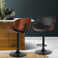 Set of 2 Rouen Kitchen Bar Stools Swivel Gas Lift Wooden Stool Metal Barstools - Black