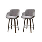 Set of 2 Lleida Velvet Bar Stool Swivel - Grey