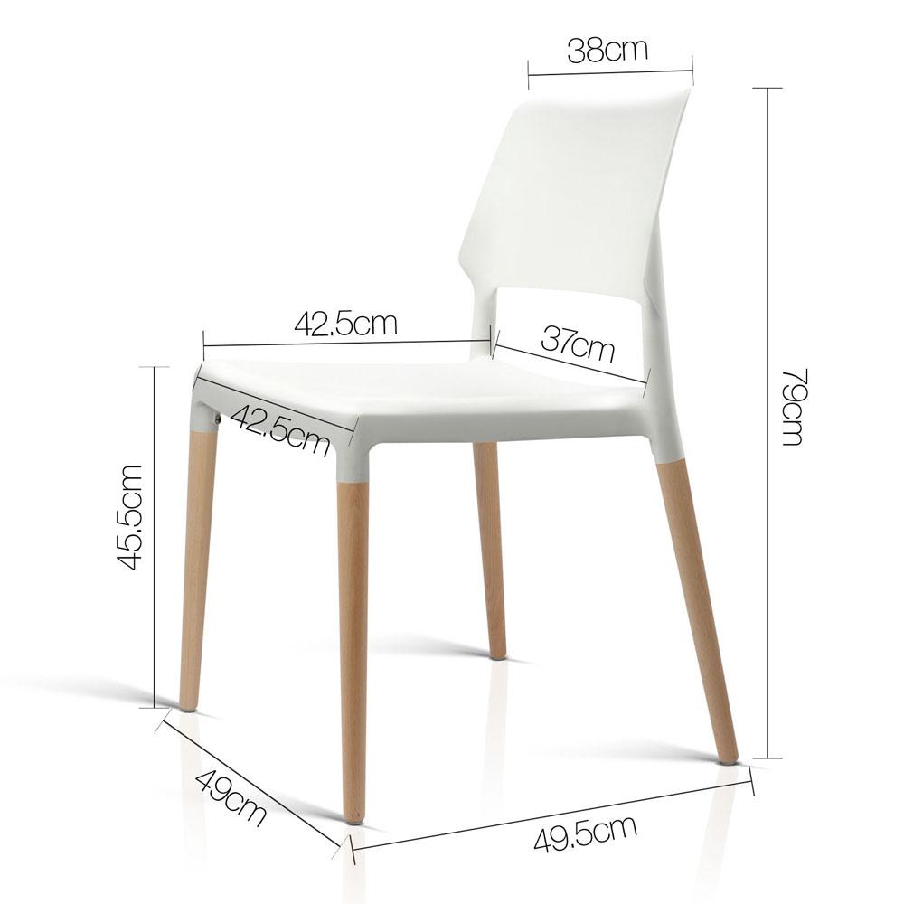 Darien Set of 4 Wooden Stackable Dining Chairs - White
