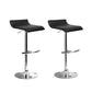 Set of 2 Terni PU Leather Wave Style Bar Stools - Black