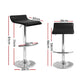 Set of 2 Terni PU Leather Wave Style Bar Stools - Black