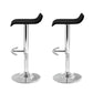 Set of 2 Terni PU Leather Wave Style Bar Stools - Black