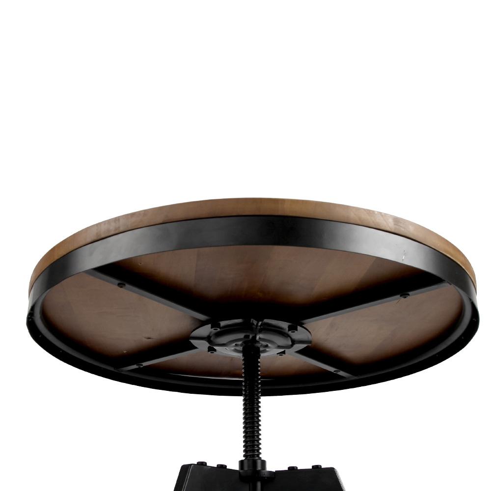 Irida Coffee Table Elm Wood Round Dining - Dark Brown