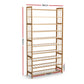 10-Tier Bamboo Shoe Rack Wooden Shelf Stand Storage Organizer
