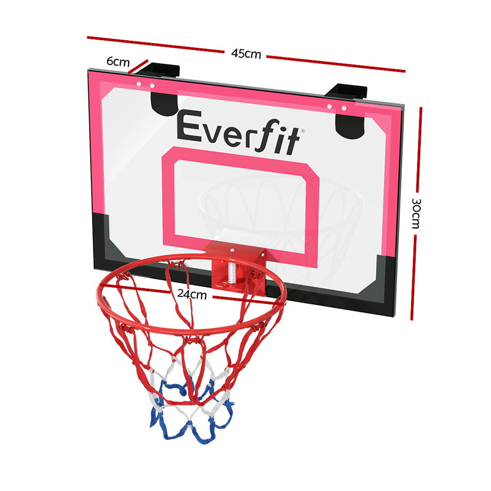 23" Mini Basketball Hoop Backboard Door Wall Mounted Sports Kids - Red