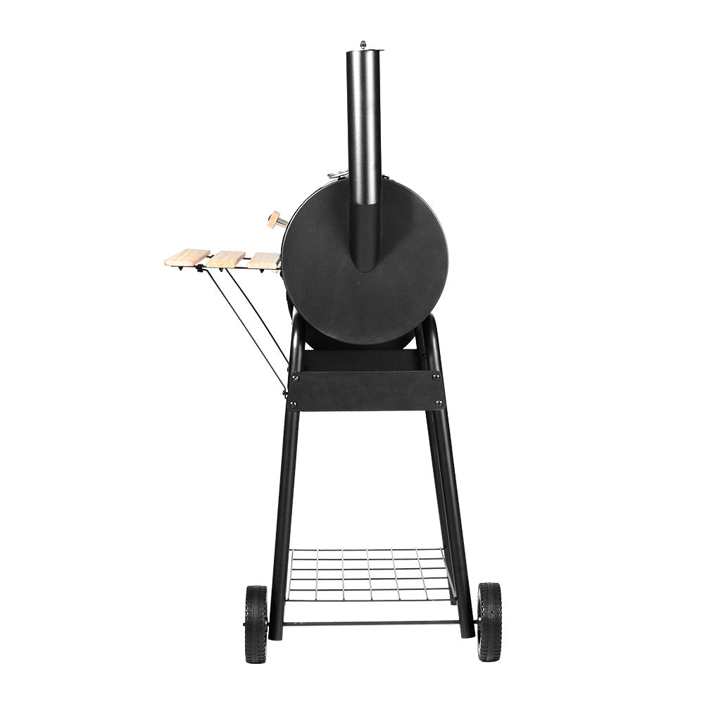 2-in-1 offset BBQ Smoker - Black