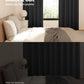 Set of 2 Blockout Curtains Blackout Window Curtain Eyelet 140x230cm Black