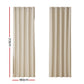 Set of 2 Blockout Curtains Blackout Window Curtain Eyelet 180x213cm Beige