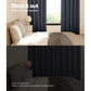 Set of 2 Blockout Curtains Blackout Window Curtain Eyelet 180x213cm Charcoal