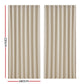 Set of 2 Blockout Curtains Blackout Window Curtain Eyelet 240x230cm Beige