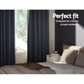 Set of 2 Blockout Curtains Blackout Window Curtain Eyelet 240x230cm Charcoal