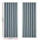 Set of 2 Blockout Curtains Blackout Window Curtain Eyelet 240x230cm Grey