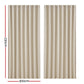 Set of 2 Blockout Curtains Blackout Window Curtain Eyelet 300x230cm Beige