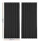 Set of 2 Blockout Curtains Blackout Window Curtain Eyelet 300x230cm Black