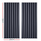 Set of 2 Blockout Curtains Blackout Window Curtain Eyelet 300x230cm Charcoal