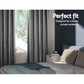 Set of 2 Blockout Curtains Blackout Window Curtain Eyelet 140x230cm Grey Shine