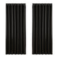 Set of 2 Blockout Curtains Blackout Window Curtain Eyelet 240x230cm Black Shine