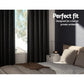 Set of 2 Blockout Curtains Blackout Window Curtain Eyelet 240x230cm Black Shine