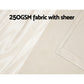 Set of 2 132x304cm Blockout Sheer Curtains Beige